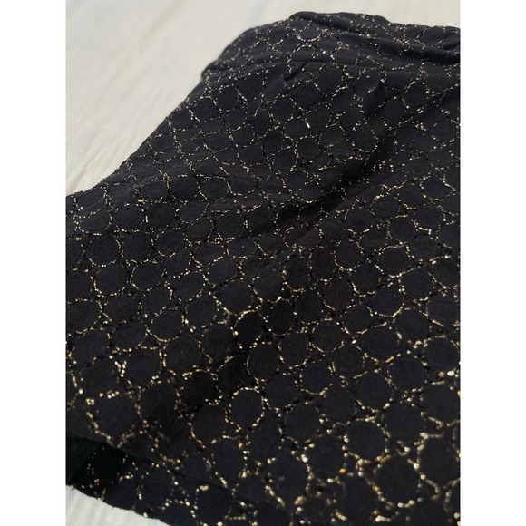 BEBOP Y2K Black Gold Woven Spandex Hot Shorts Woman's Size L Elastic Waist - Picture 13 of 13